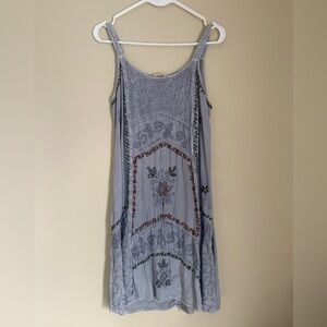 Magic Gray Embroidered Mini Dress